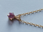 Preview: gold plated silver chain with 5 mm pink zirconia pendant-anchor chain 45 cm---